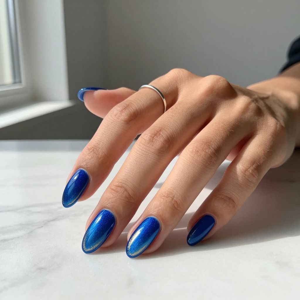 Royal Blue Nail Design 14