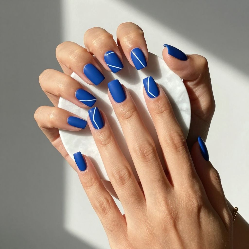 Royal Blue Nail Design 4