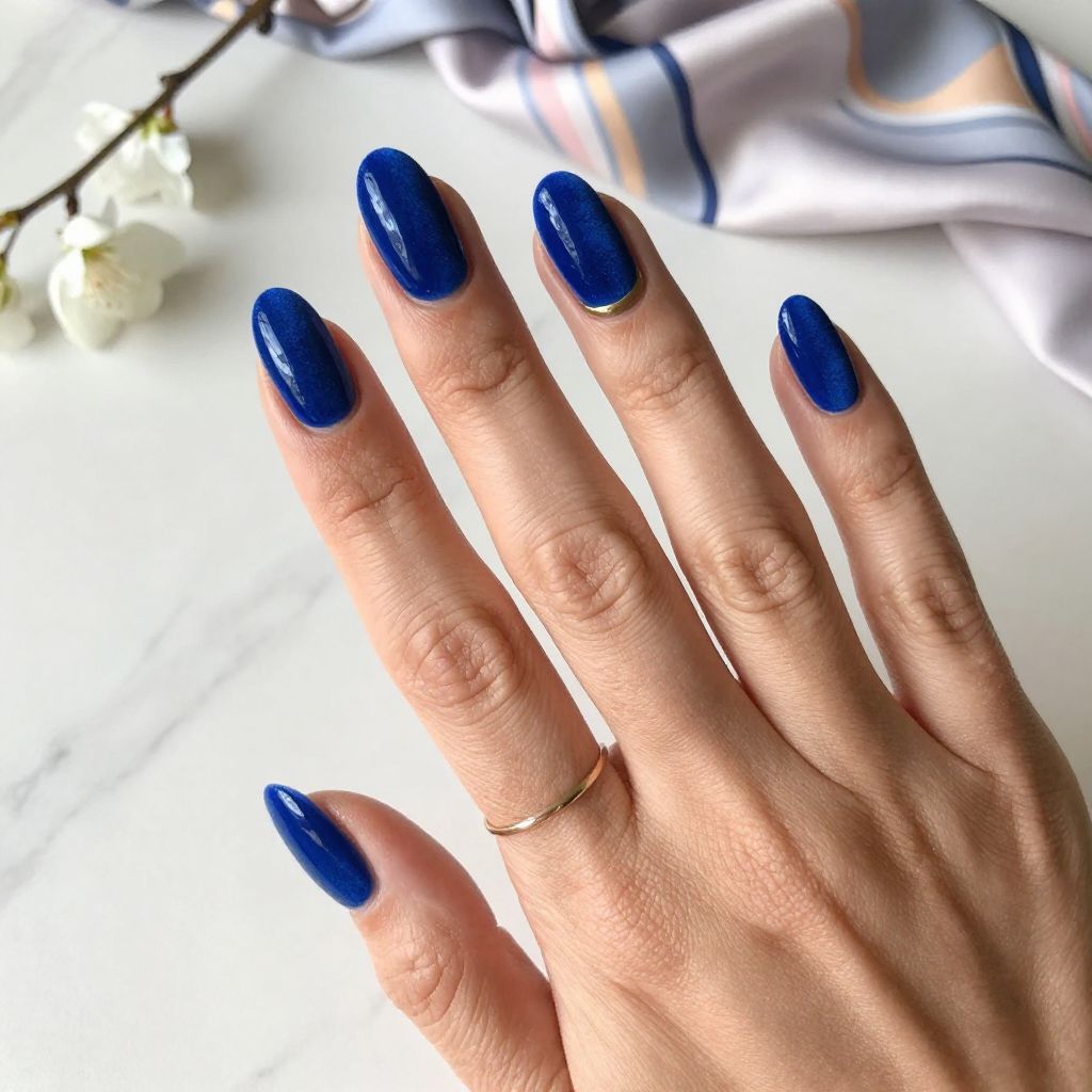 Royal Blue Nail Design 6