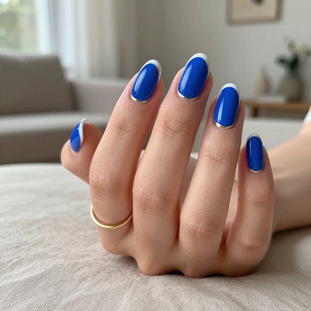 Royal Blue Nail Design 9