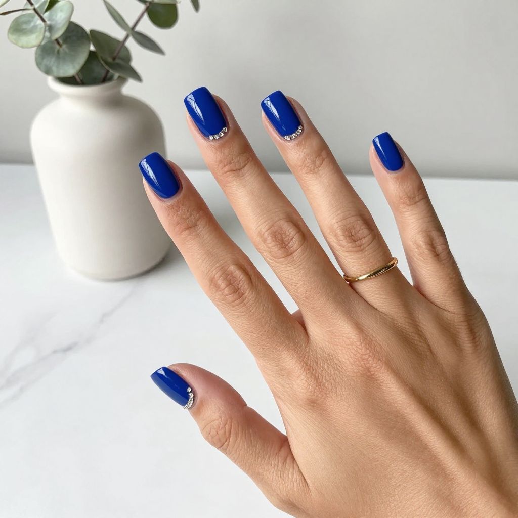 Royal Blue Nail Design 7