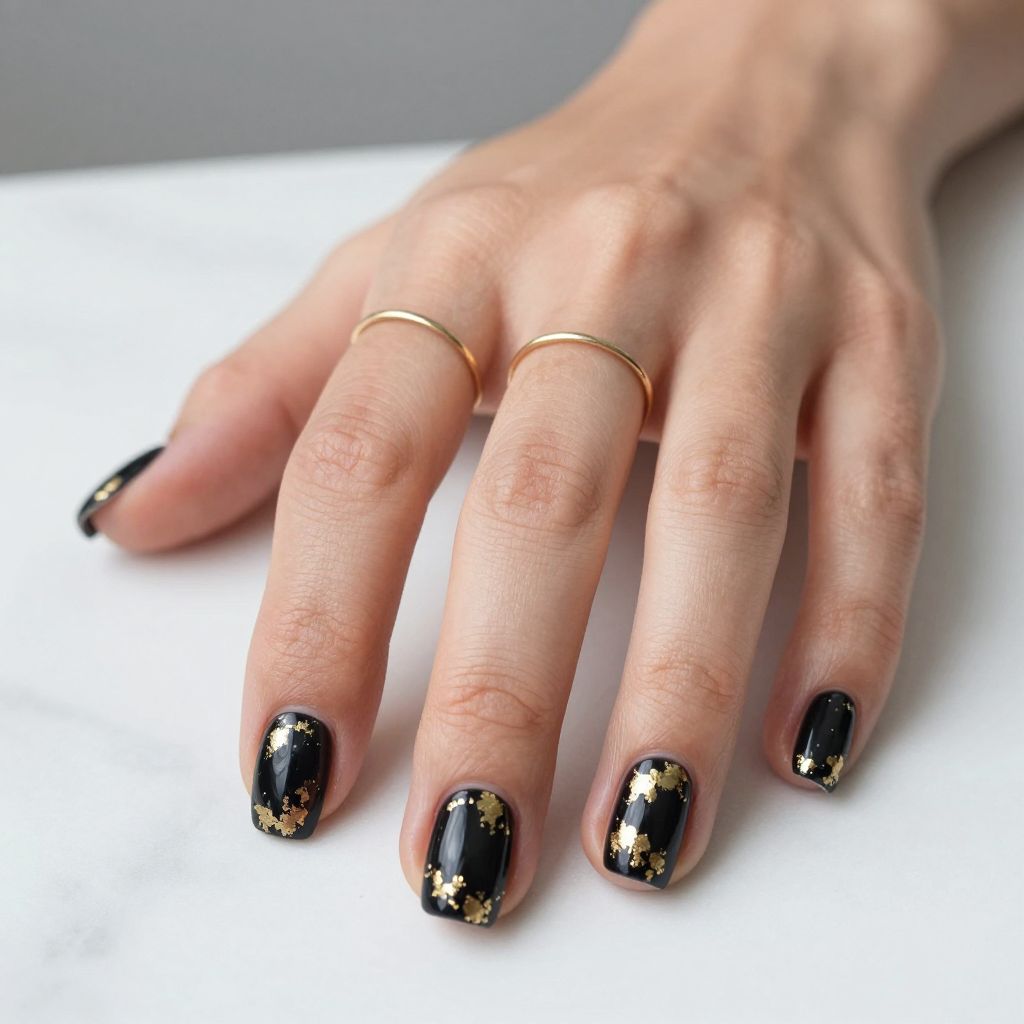 Black with Gold Leaf Foil