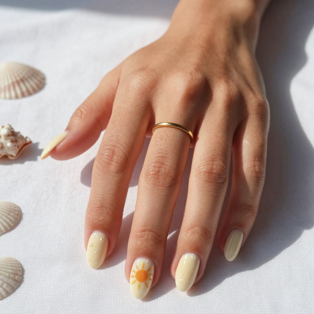 Short almond nail design 10