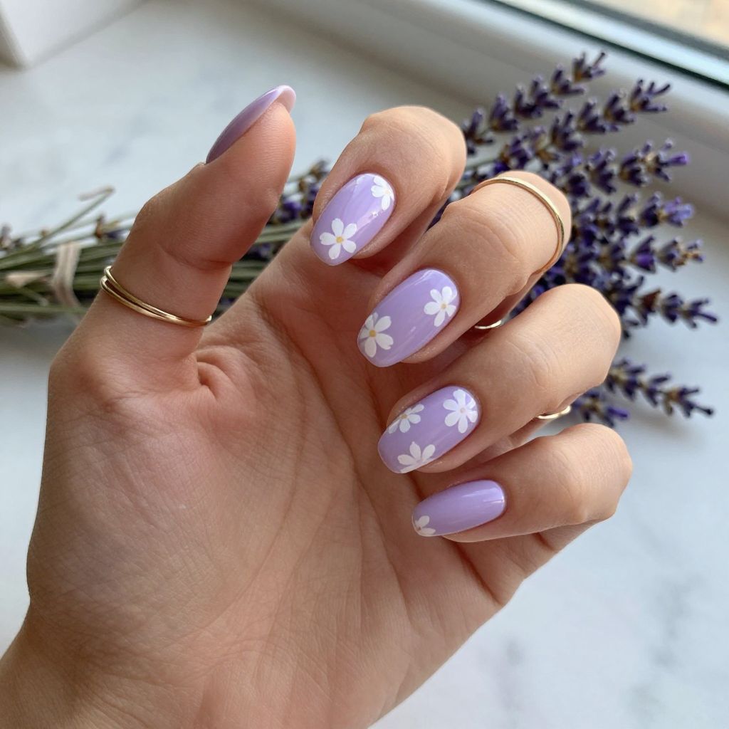 Short almond nail design 11