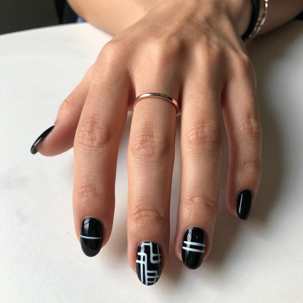 Short almond nail design 12