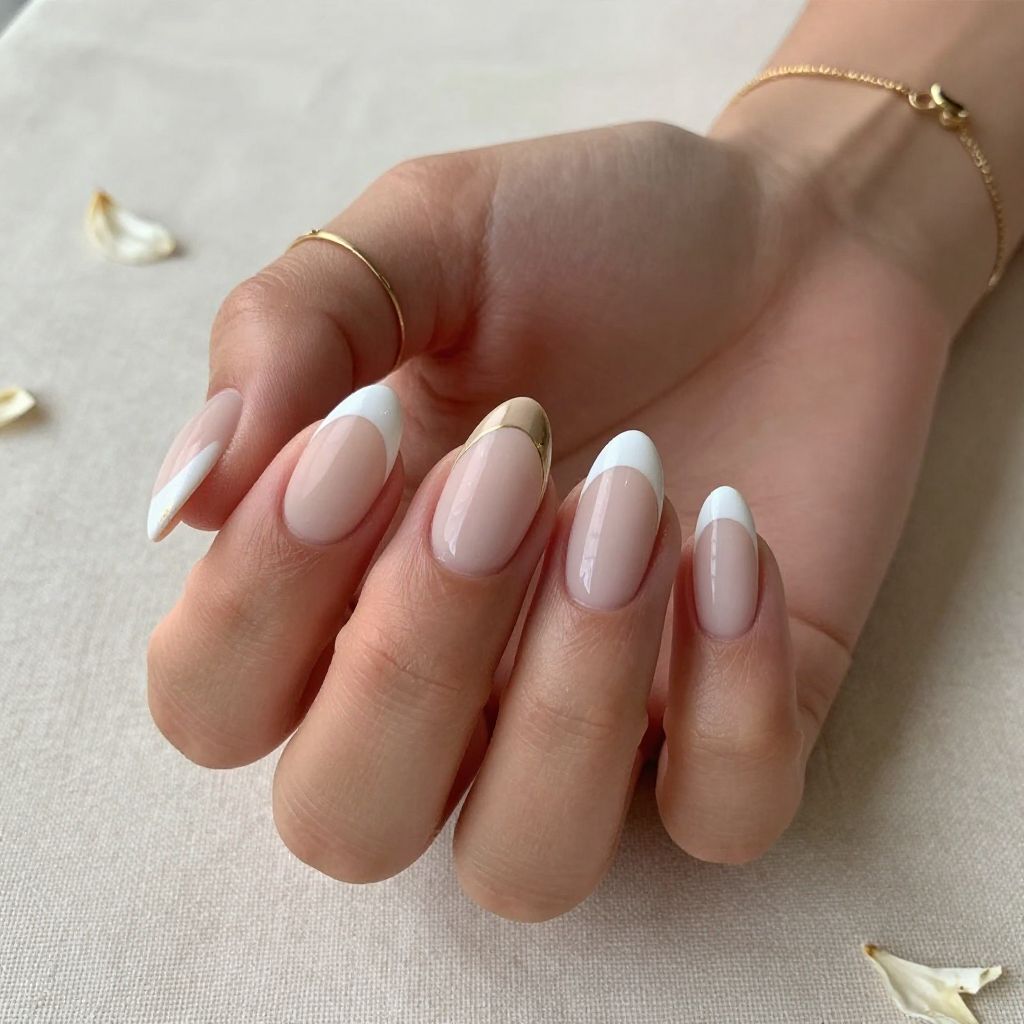 Short almond nail design 4