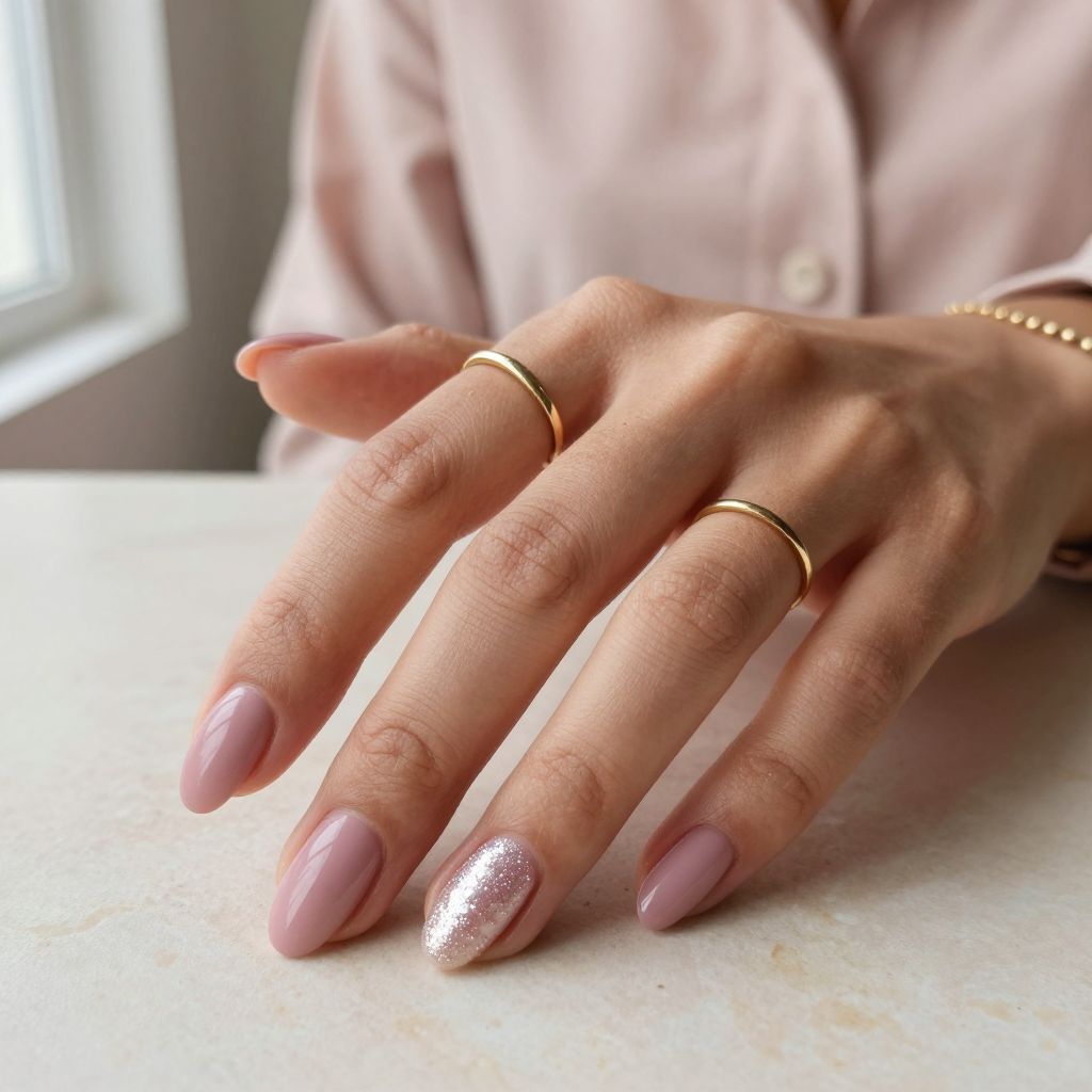 Short almond nail design 9