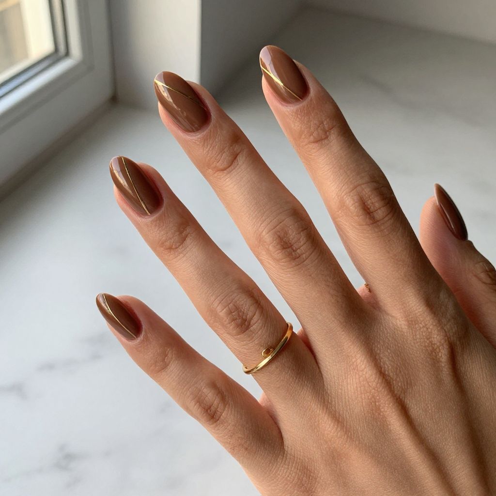 Short almond nail design 8