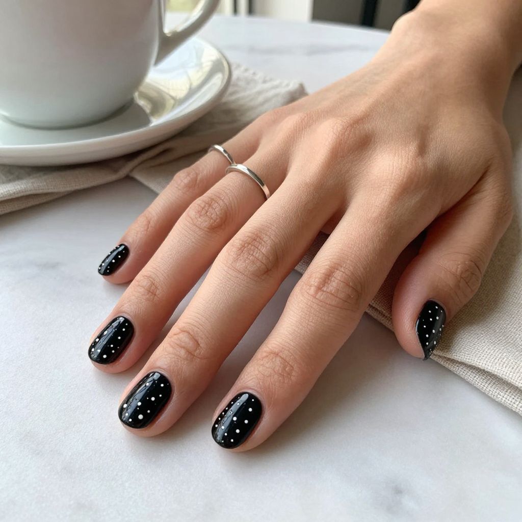 Speckled Black with White Dots