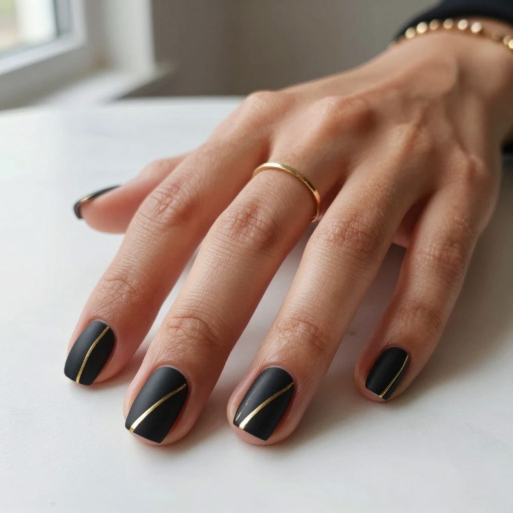 Black Striped with Gold or Silver Lines