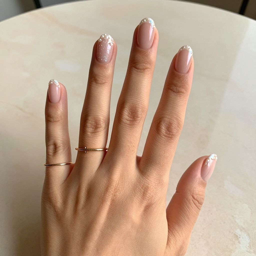 Pearl and Opal French Tips