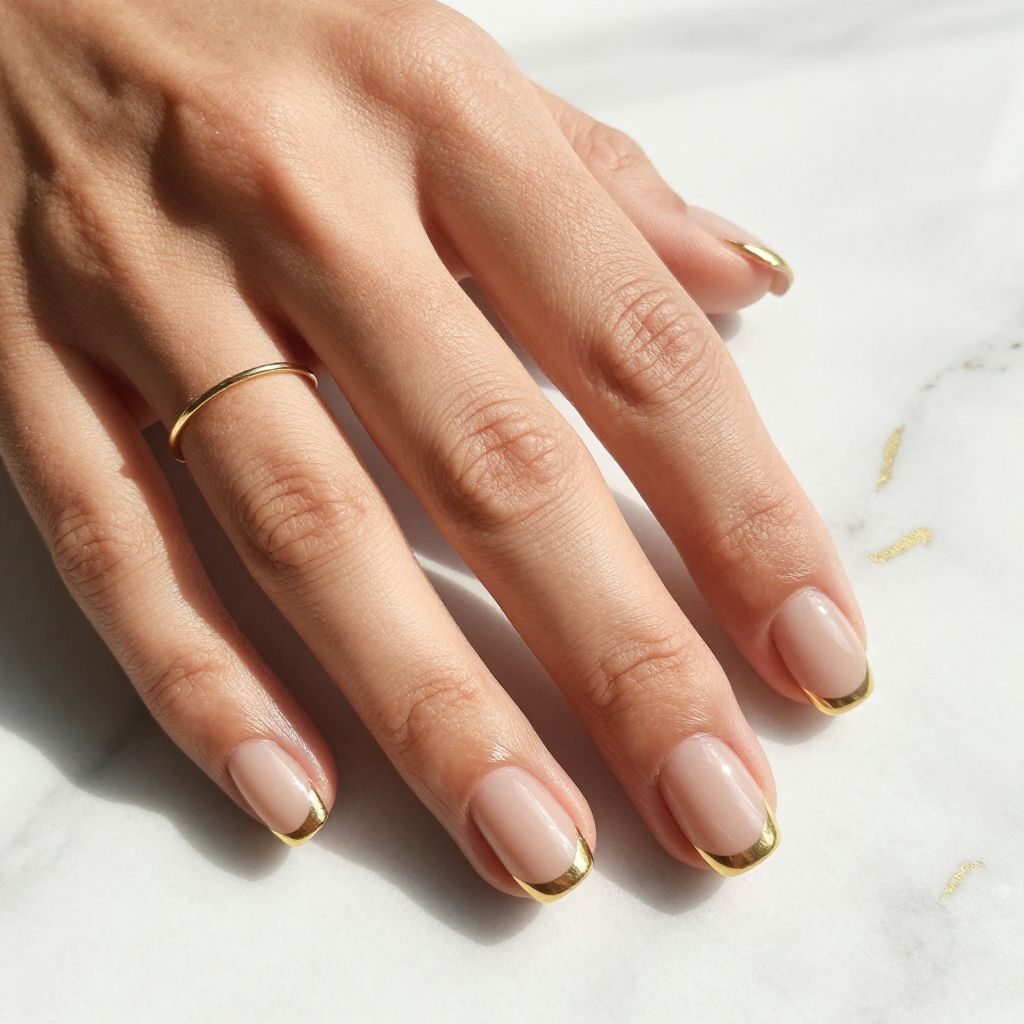 Gold Chrome French Tips