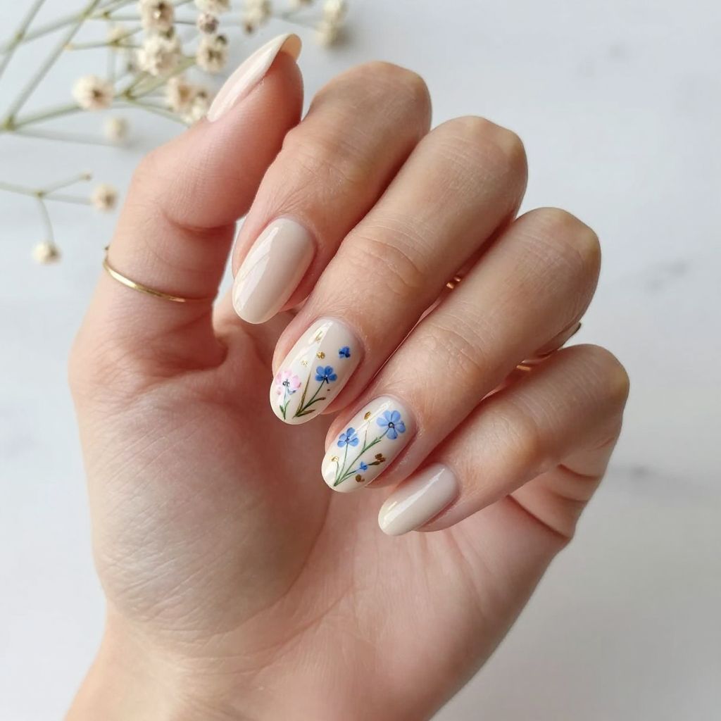 Delicate Floral Nail Art