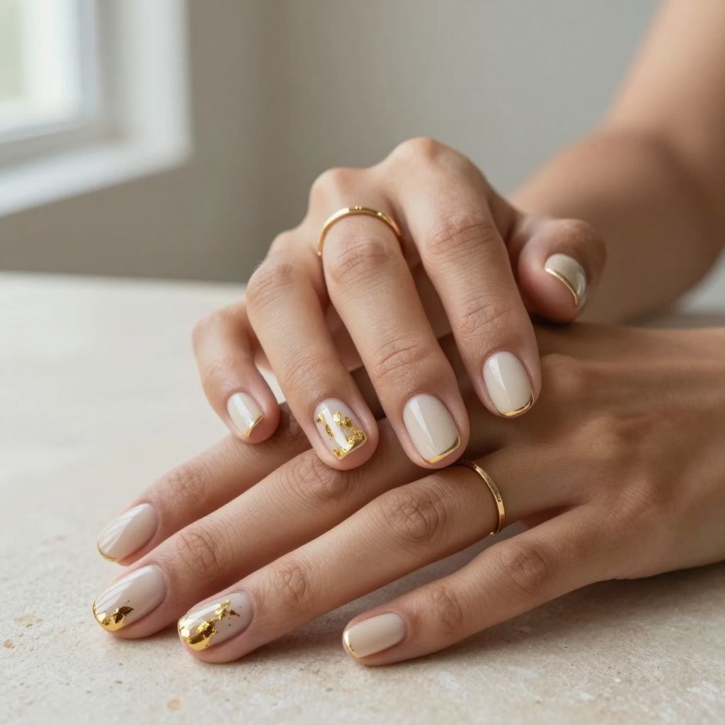 Soft Nude with Delicate Gold Leaf