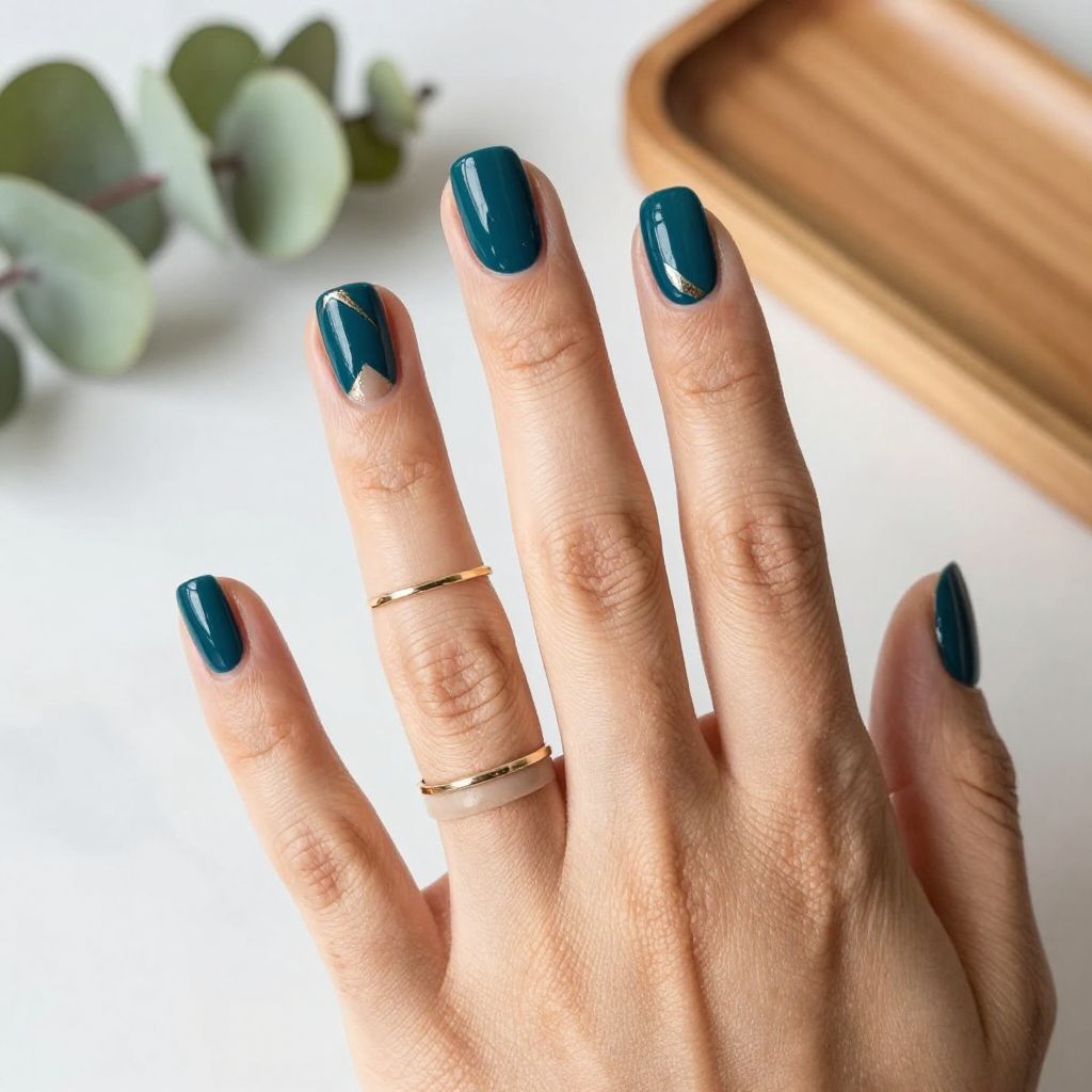 Deep Teal with Negative Space Design