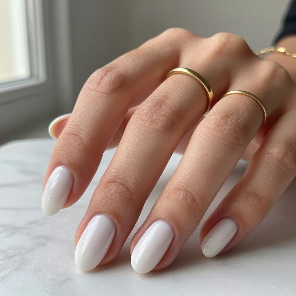 Short white nail design 1