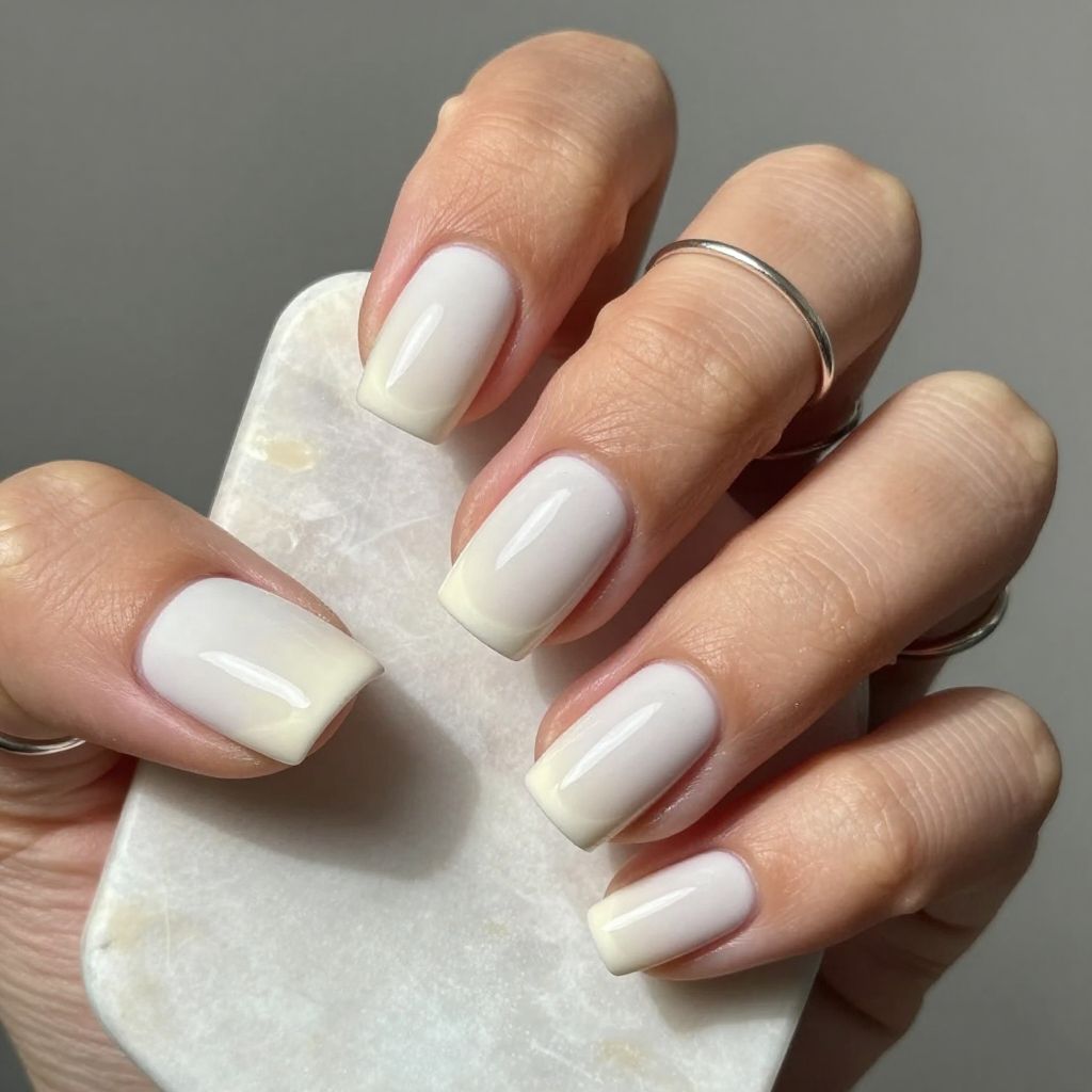 Short white nail design 12