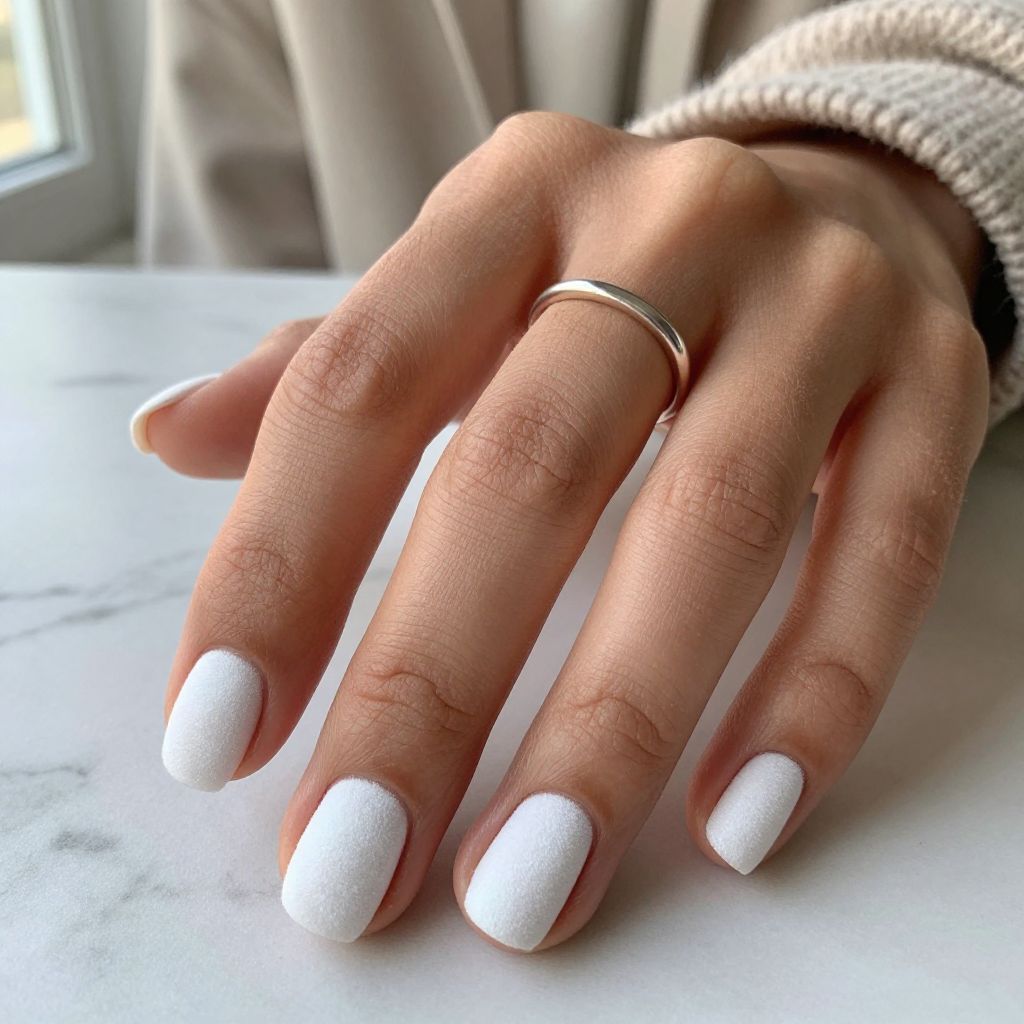 Short white nail design 14
