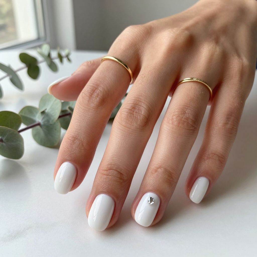 Short white nail design 15