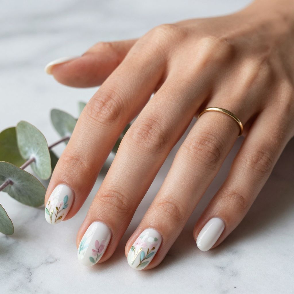 Short white nail design 5
