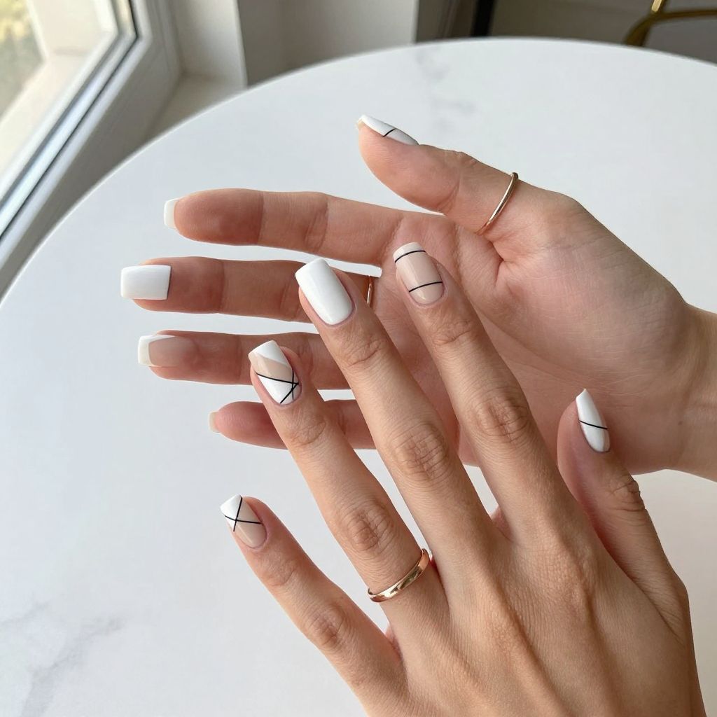 Short white nail design 6