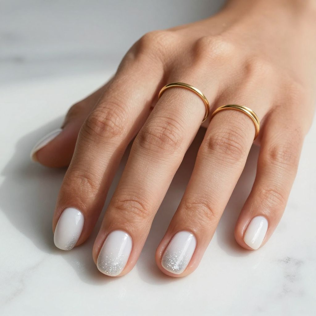 Short white nail design 9