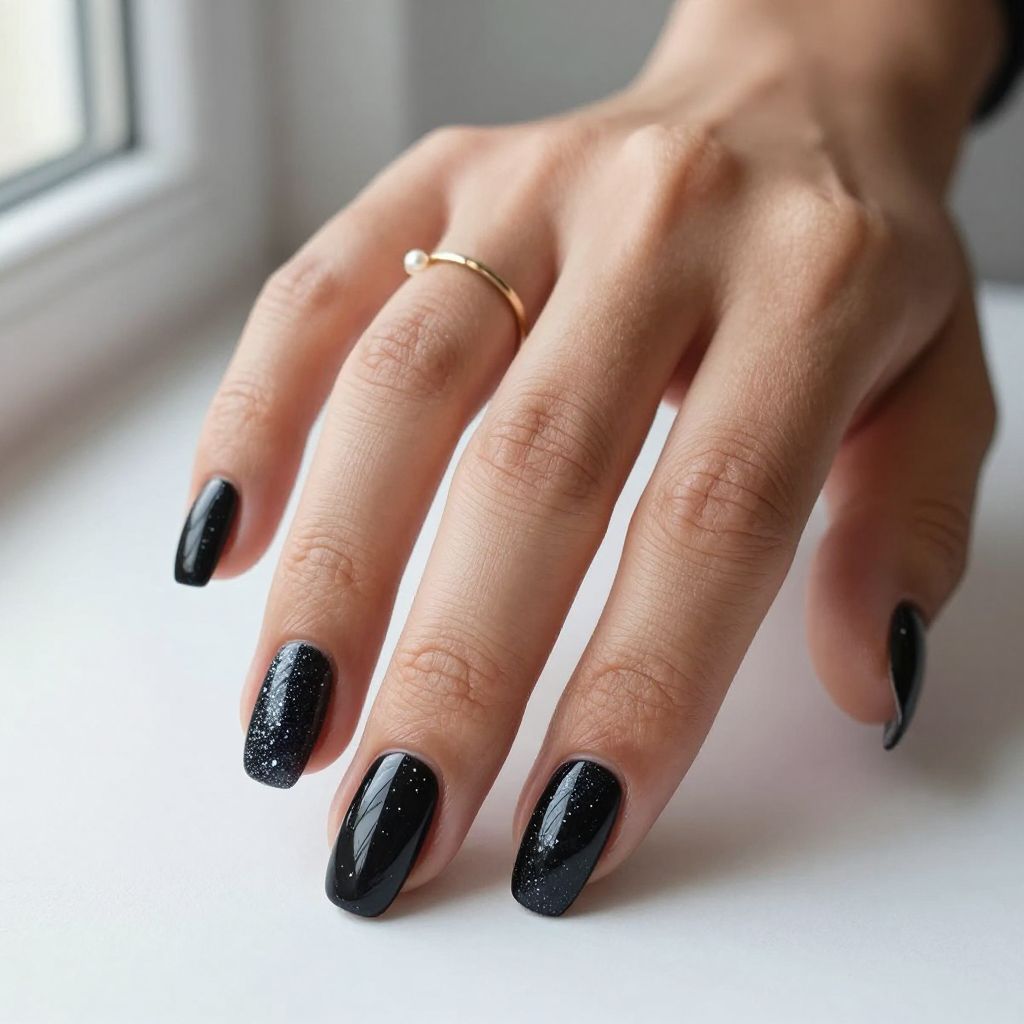 Black with Glitter Gradient