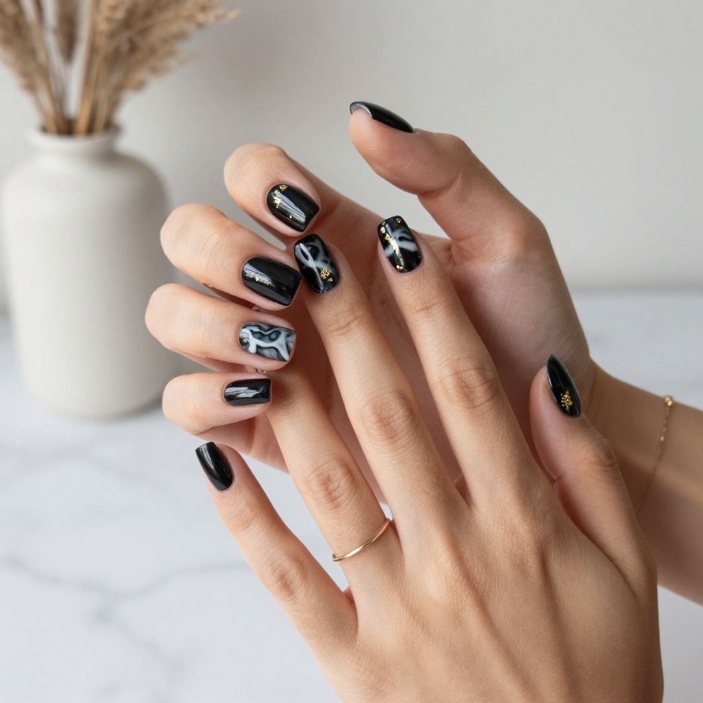 Black with Marble Effect