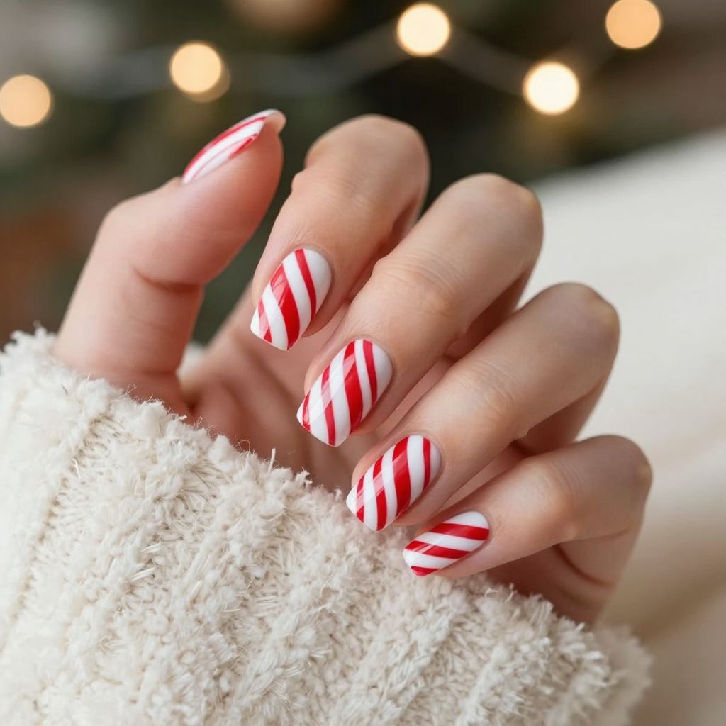 Simple Christmas nail idea 1
