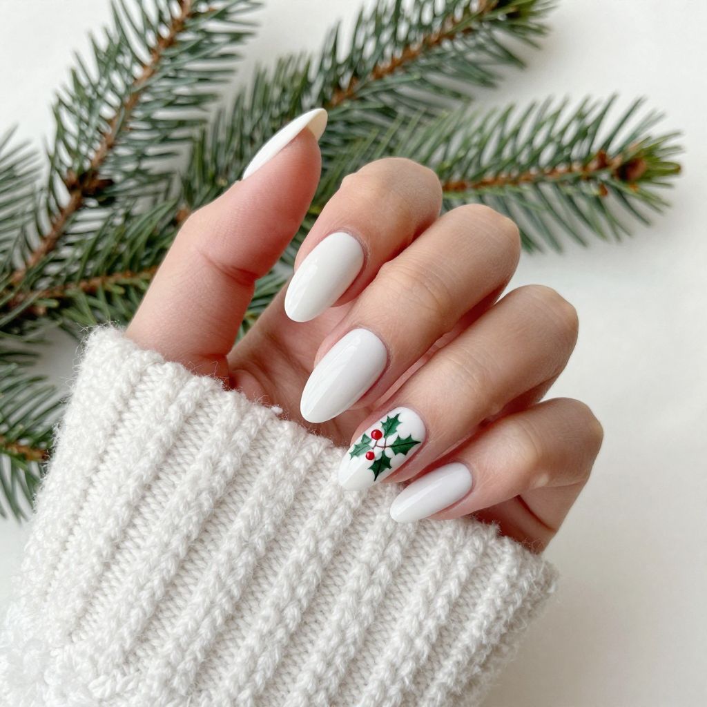 Simple Christmas nail idea 12
