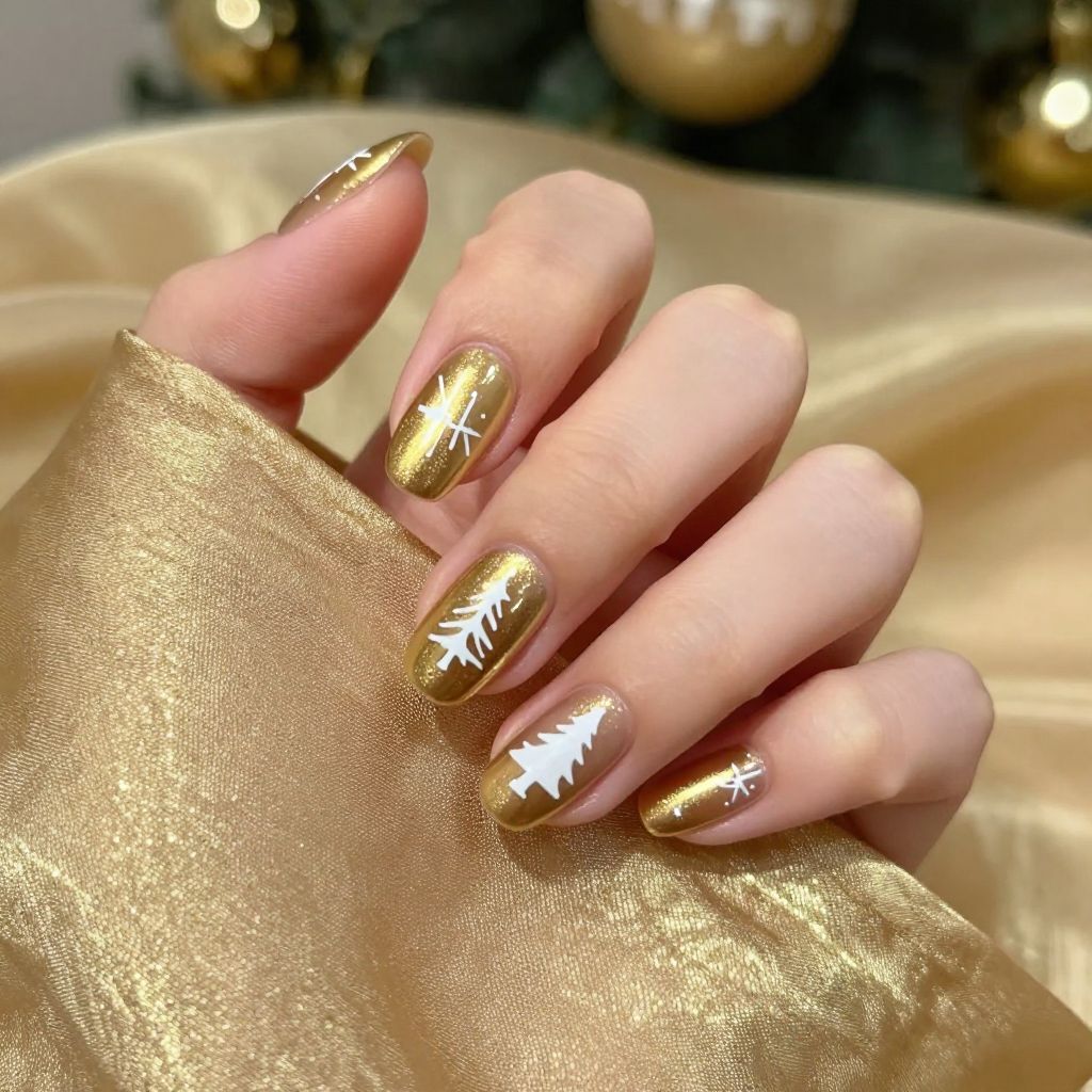 Simple Christmas nail idea 13