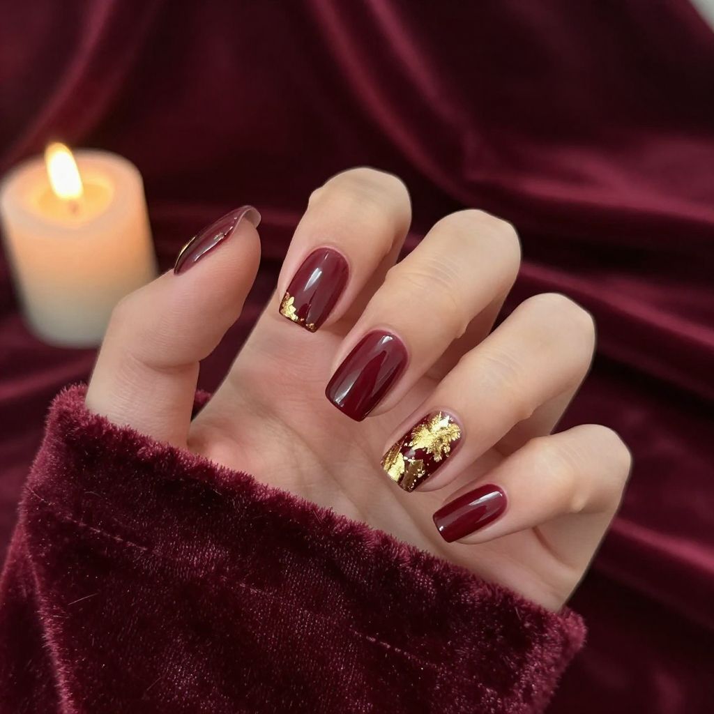 Simple Christmas nail idea 15
