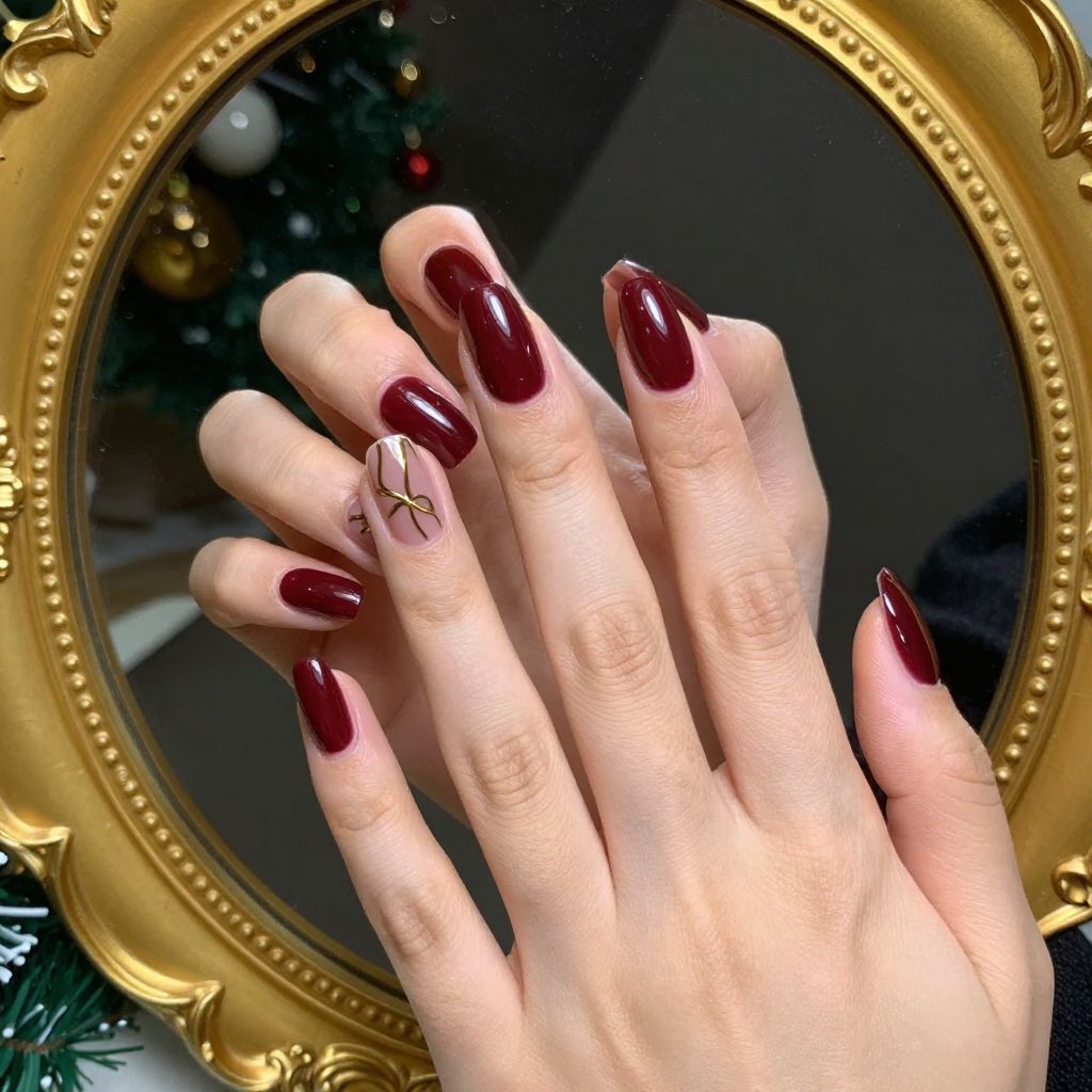 Simple Christmas nail idea 4