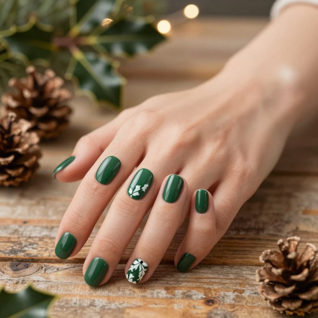 Simple Christmas nail idea 6