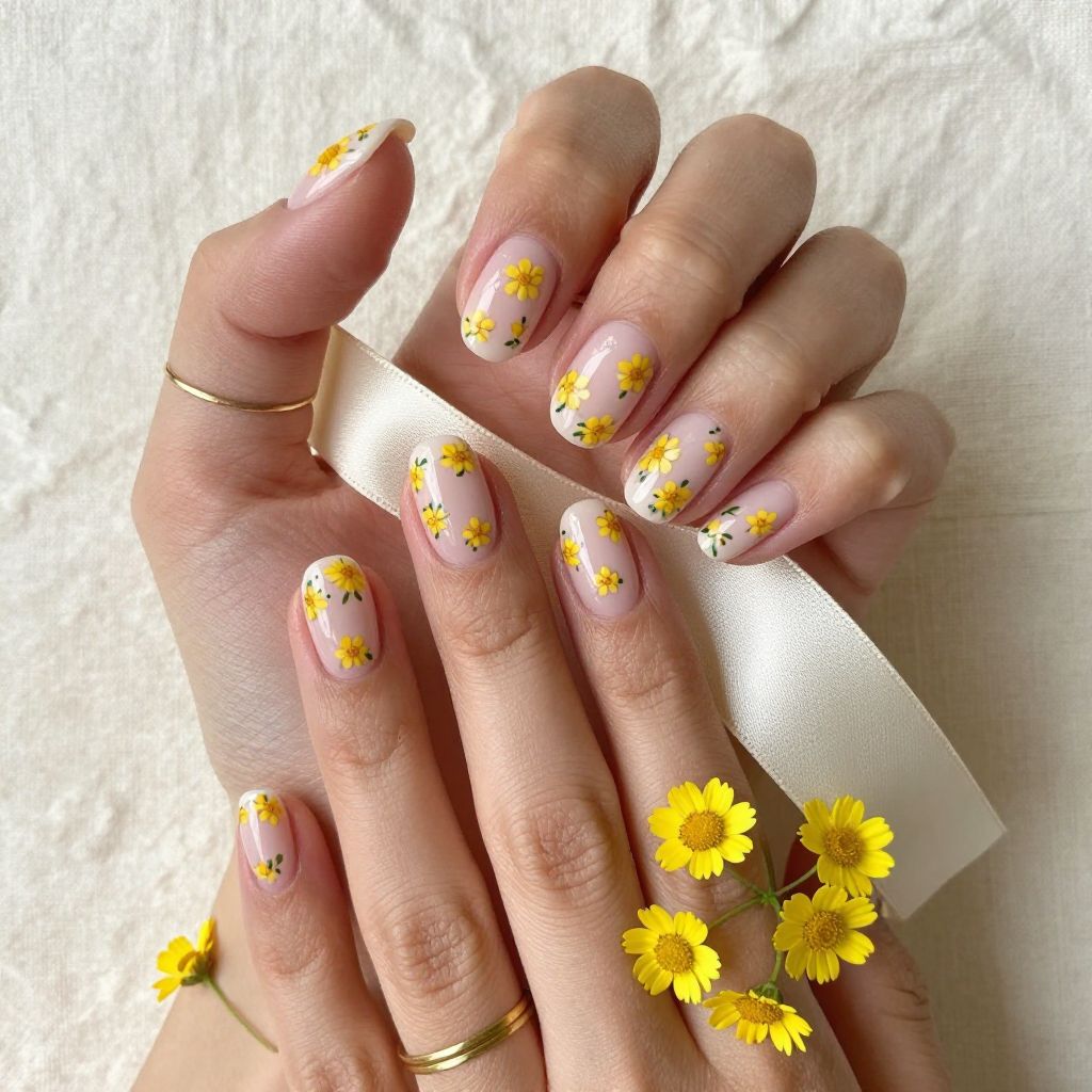 Buttercup Yellow Tiny Florals