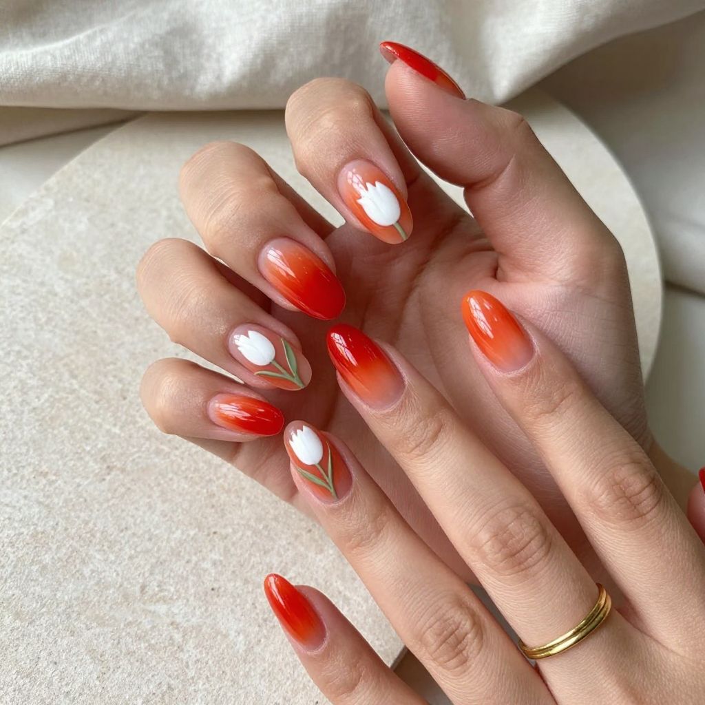 Tulip Gradient Two Tone Nails