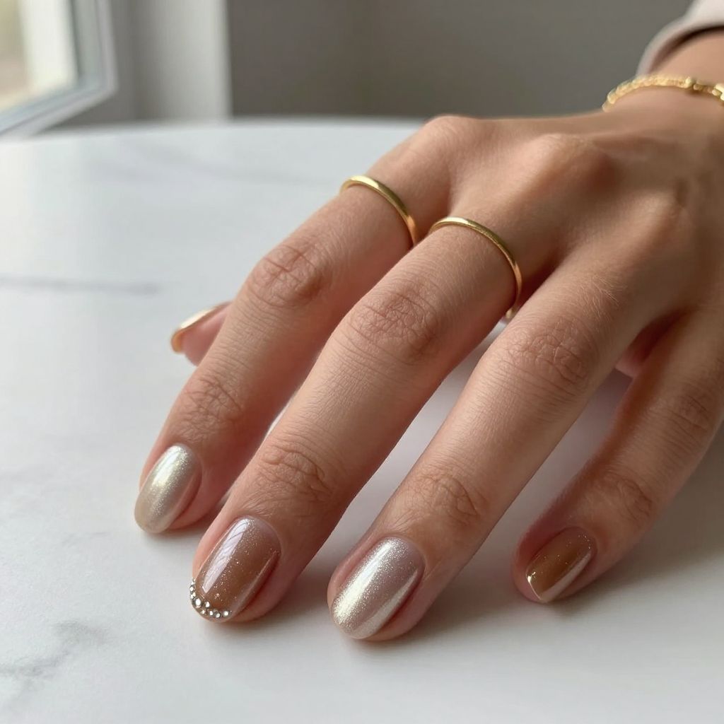 Champagne Shimmer with Minimal Detail