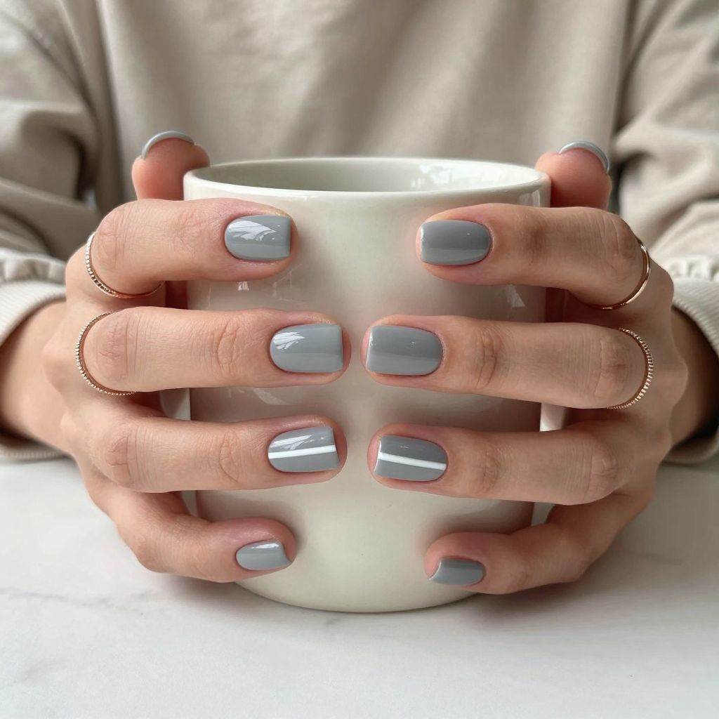 Cool Gray with White Accent Stripe