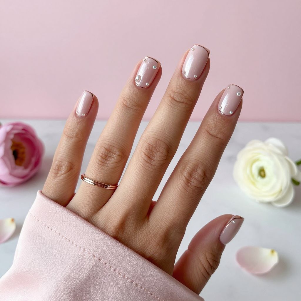 Soft Pink with Pearl Accents