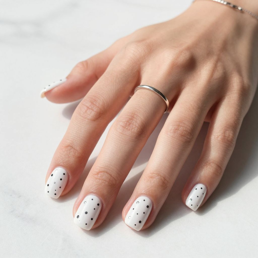 Matte White with Minimalist Dot Pattern