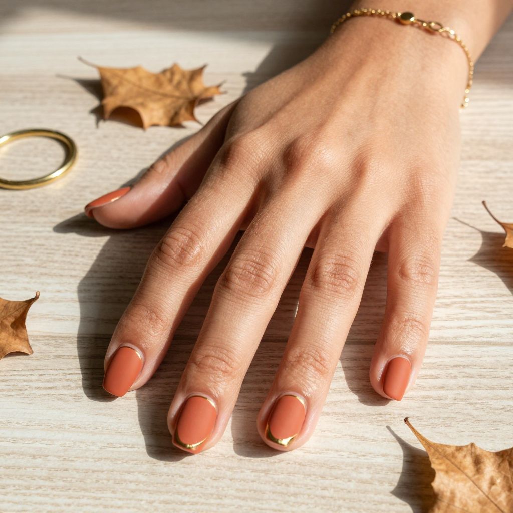 Warm Terracotta with Minimal Gold Detail