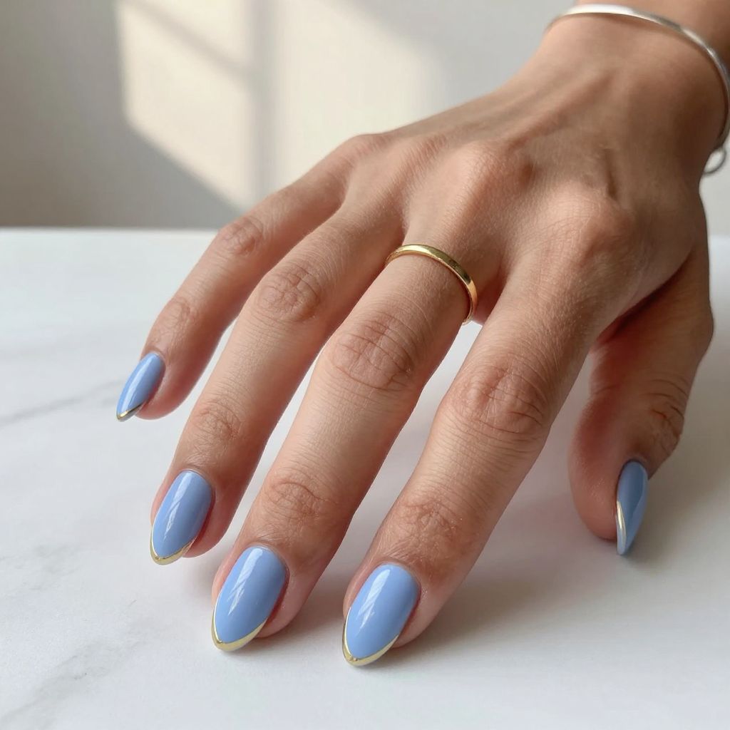 Pale Blue with Negative Space Design