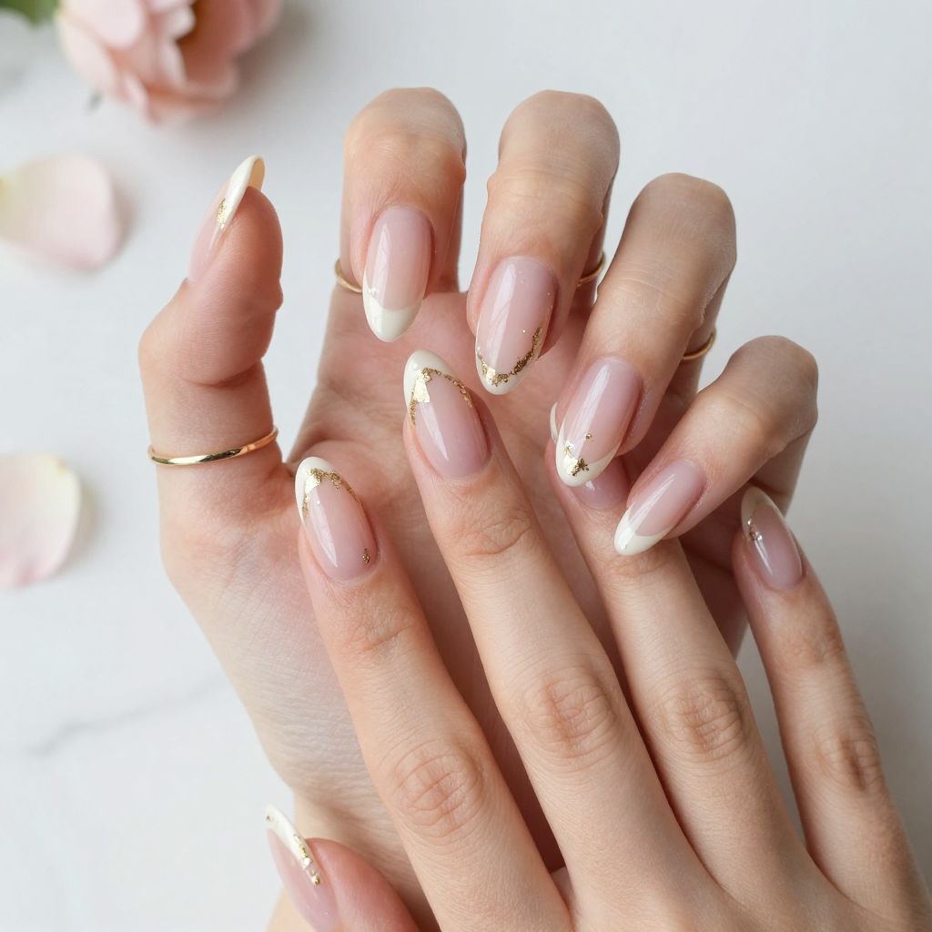 Soft Blush Ombre with Gold Accents
