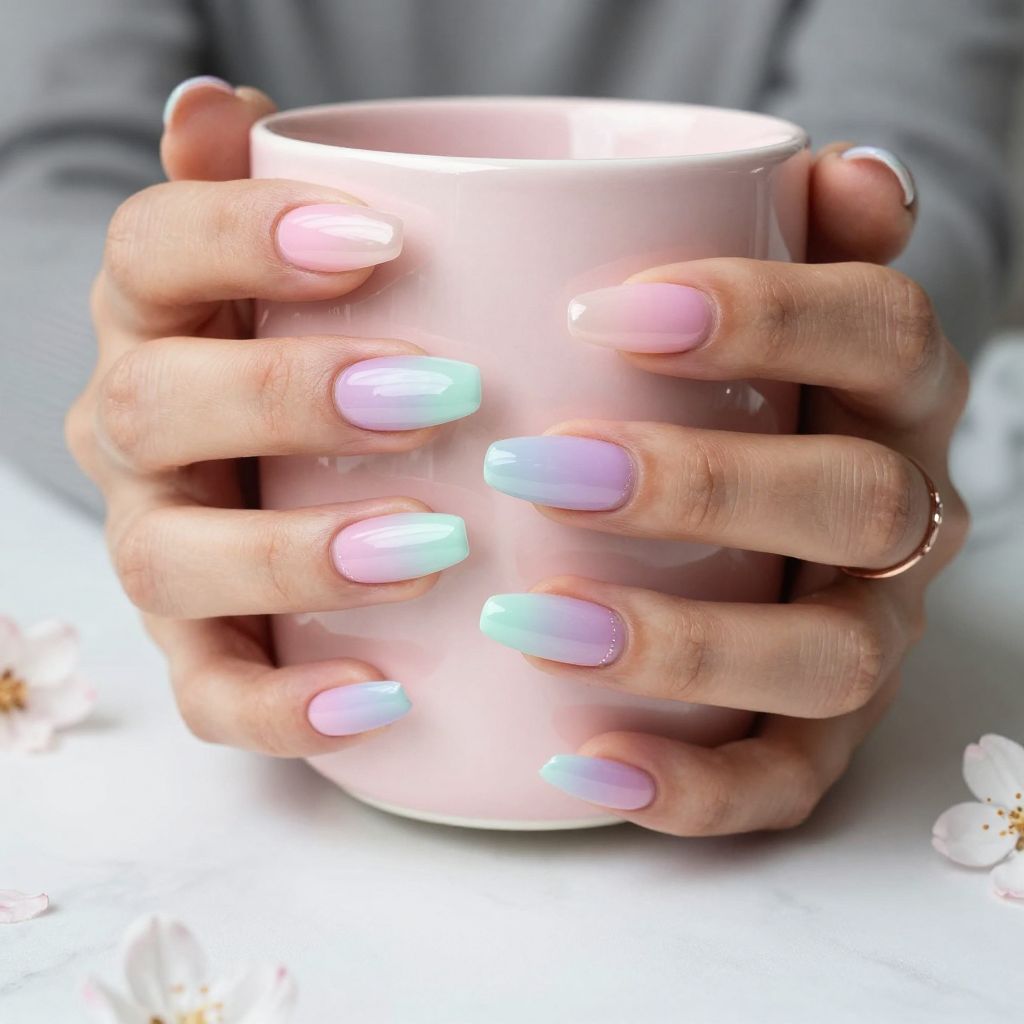 Soft Pastel Ombre Nails