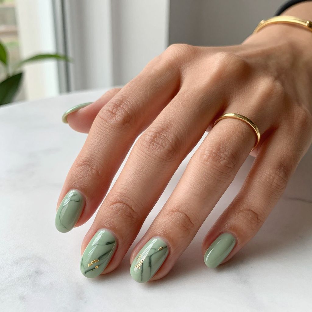 Pistachio Green with Marble Accents