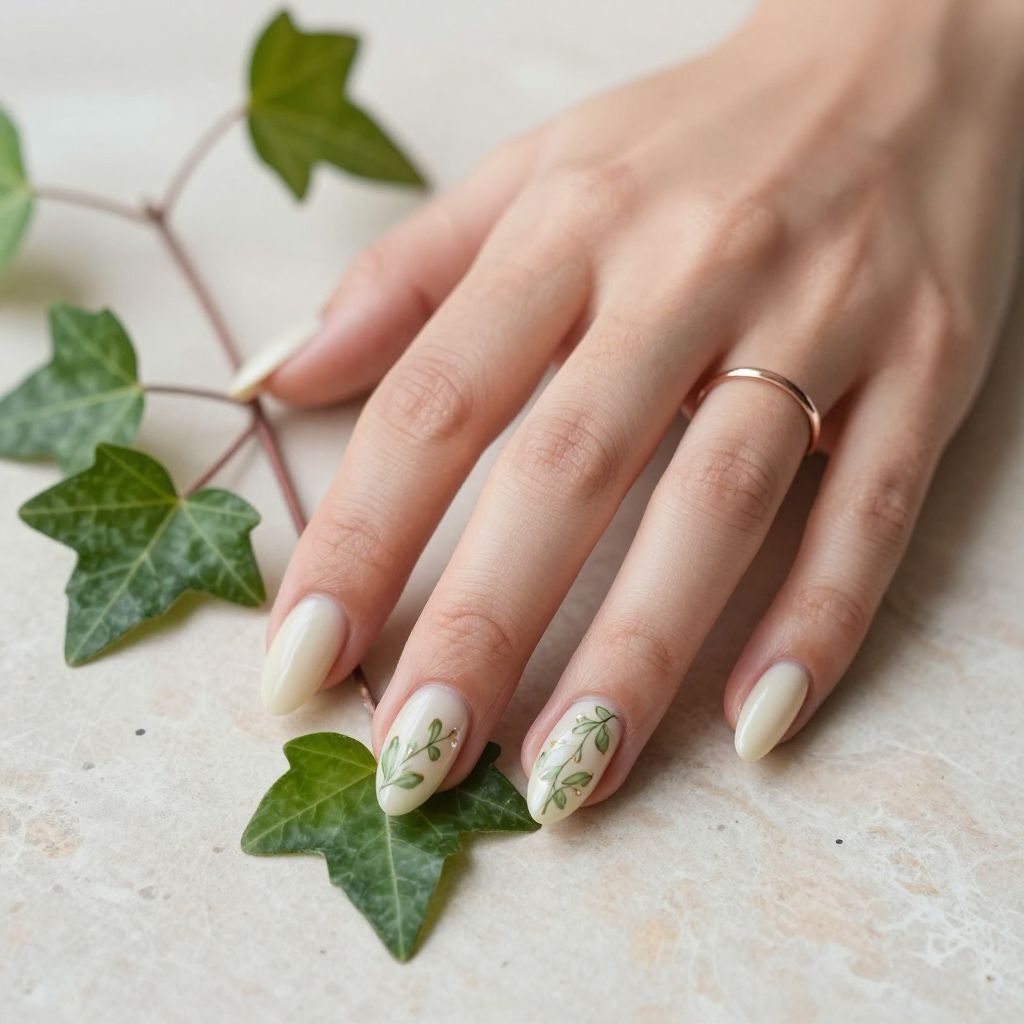 Cream Base with Delicate Vine Details