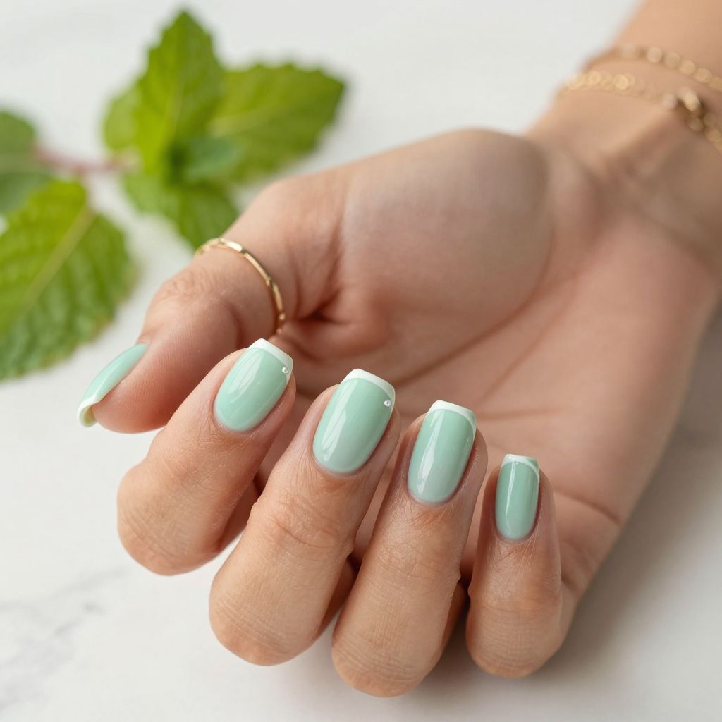Mint Green Jelly Nails