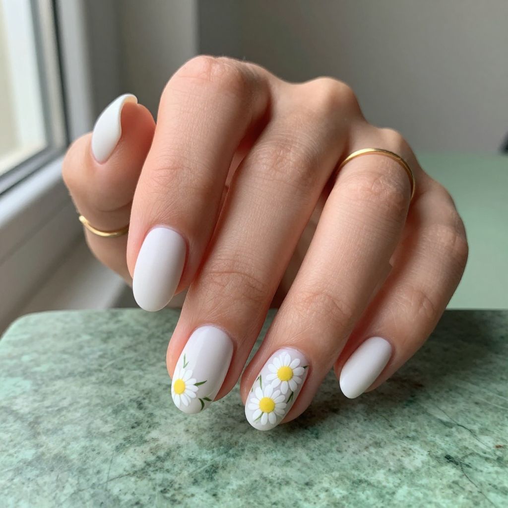 Daisy Chain Accent Nails