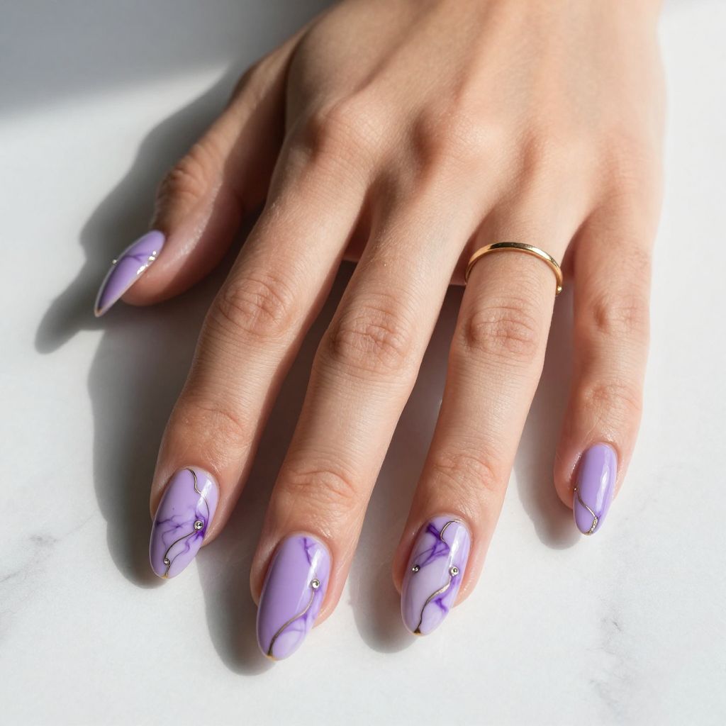 Lavender Marble with Purple Accents