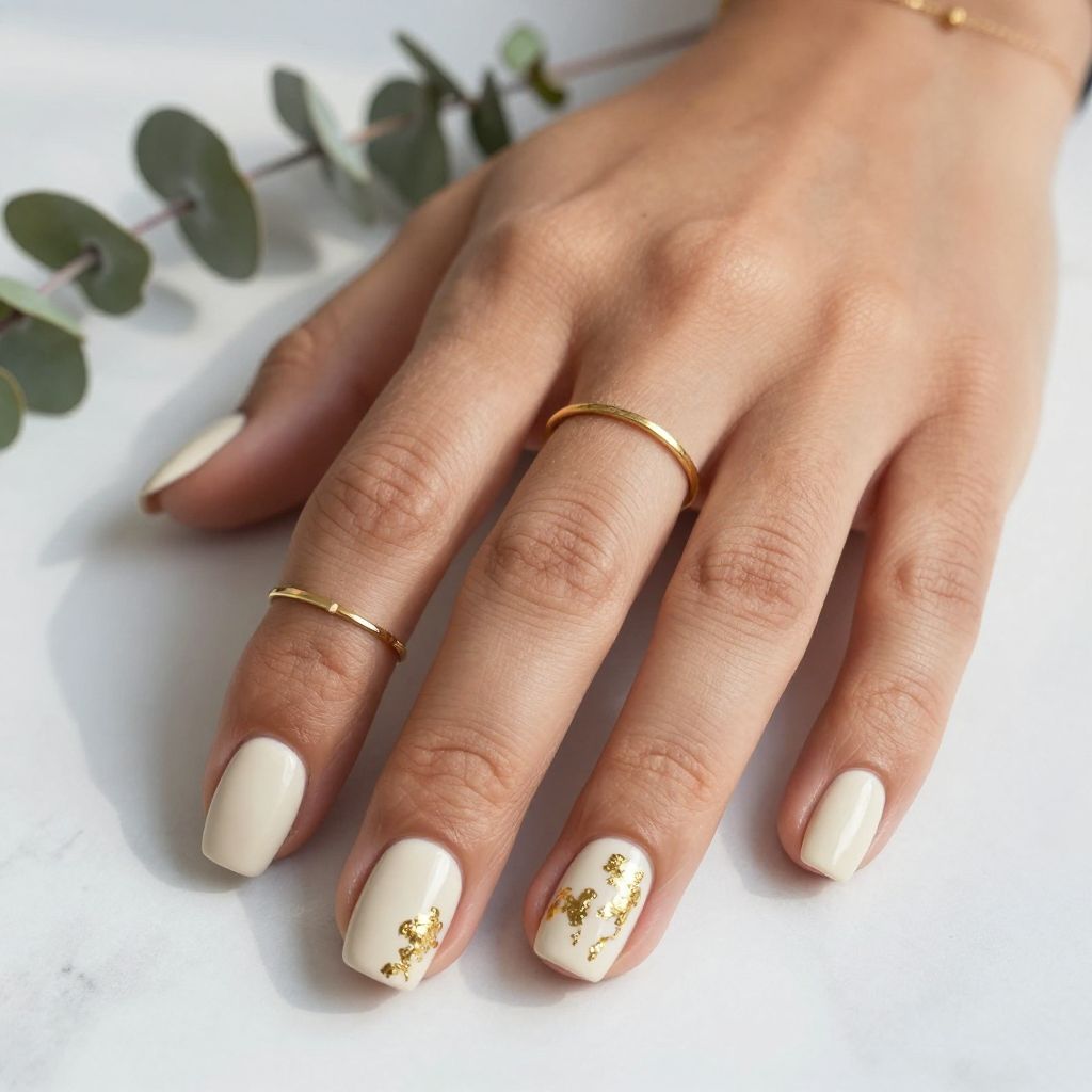 Cream Base with Delicate Gold Foil Accents